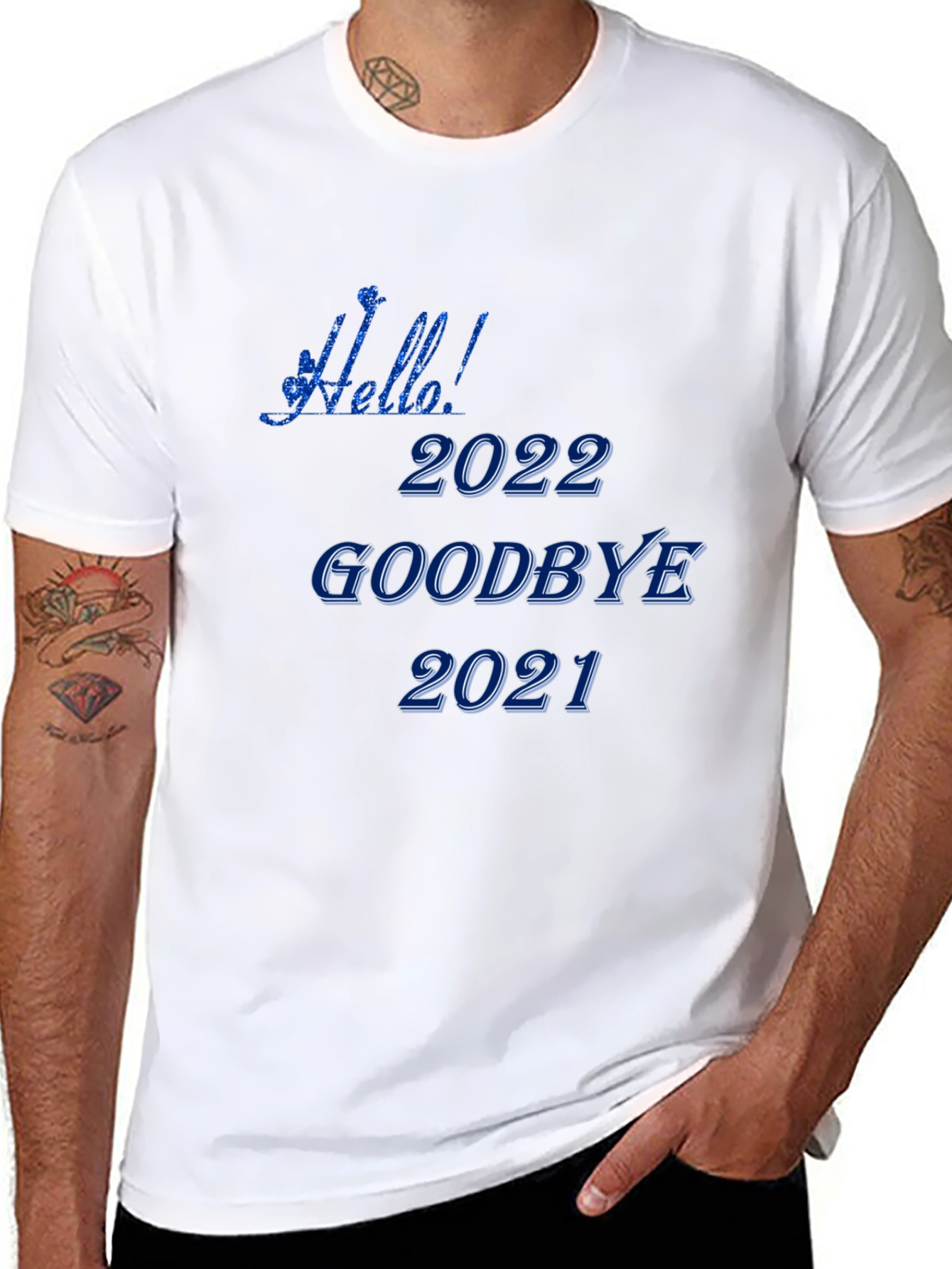 Hello 2022 Goodbye 2021 Black T-Shirt