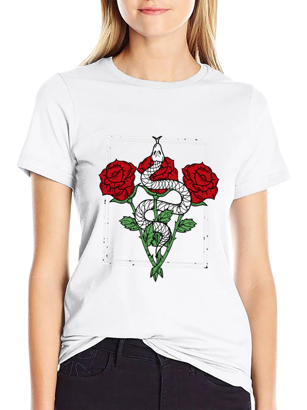 Snake & Roses Graphic Tee