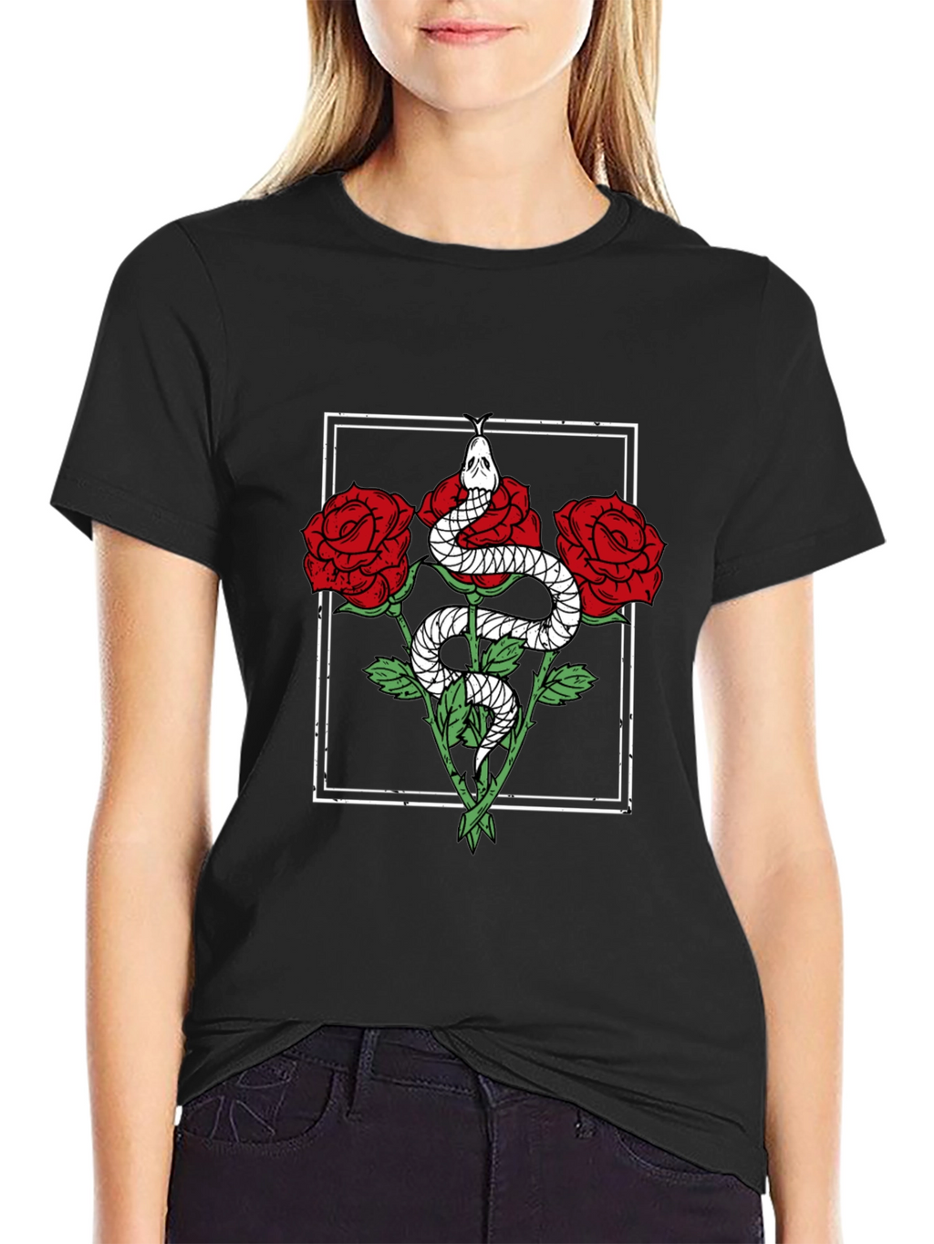 Snake & Roses Graphic Tee