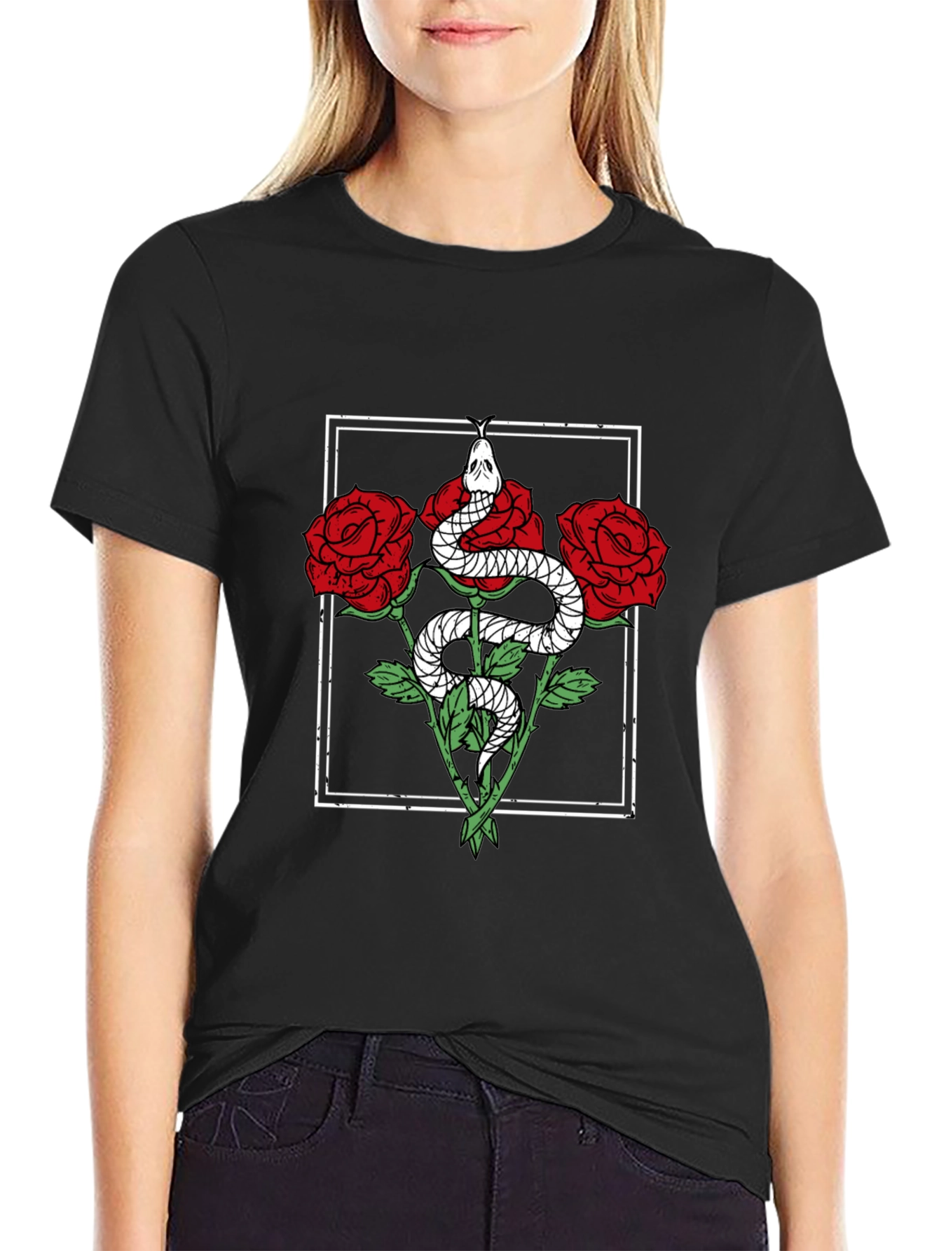 Snake & Roses Graphic Tee