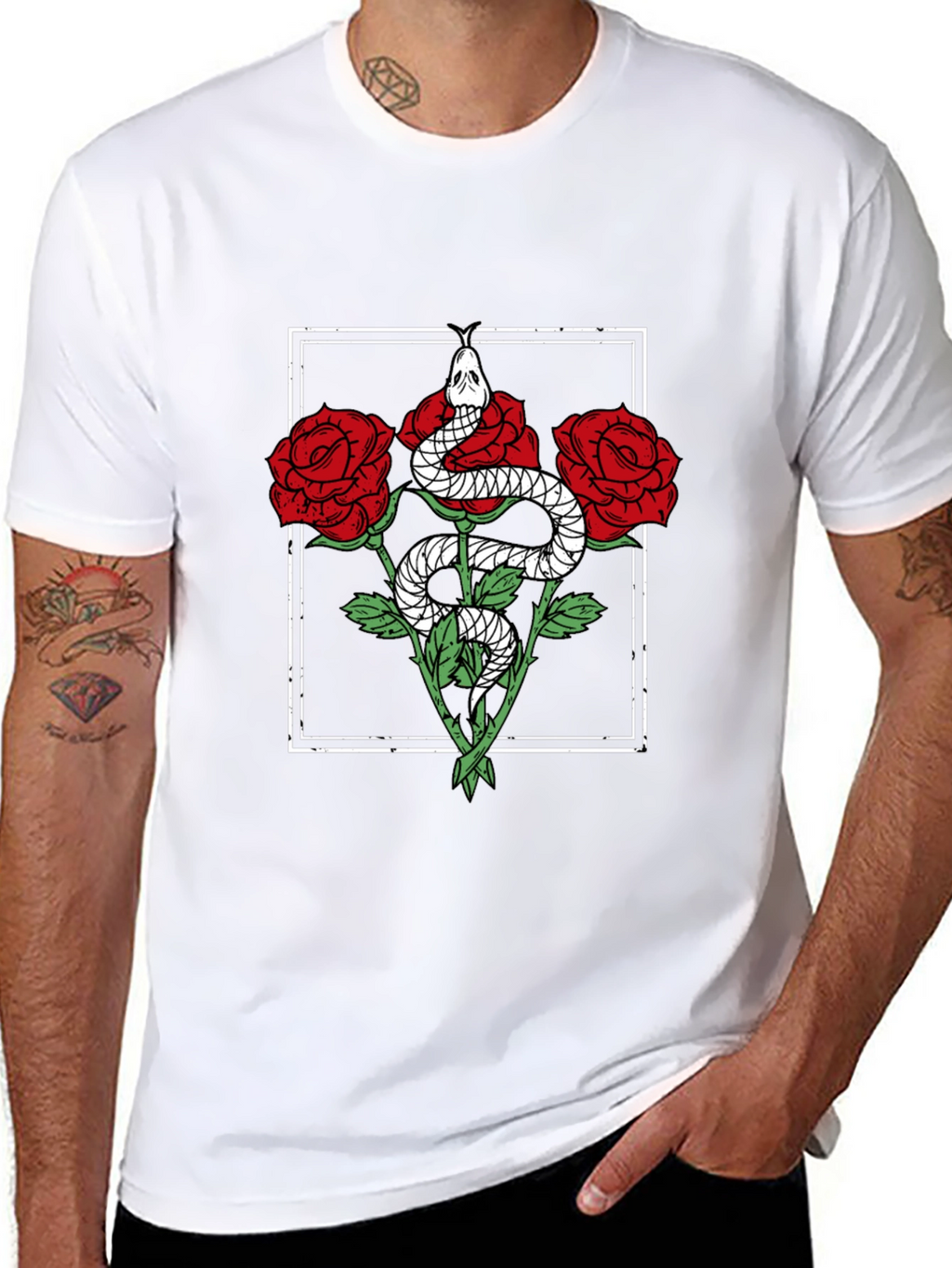 Snake & Roses Graphic Tee