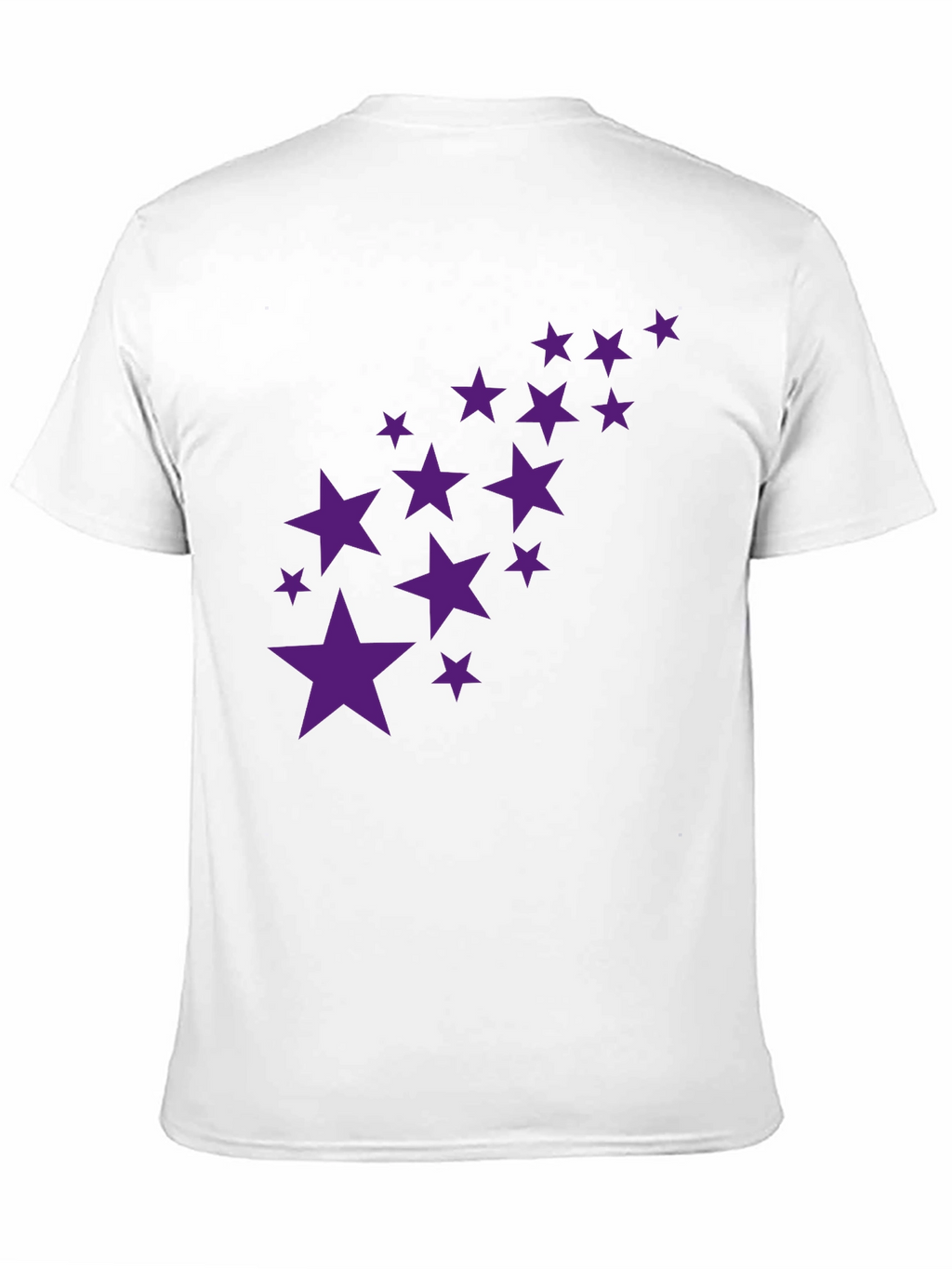 Black Tee with Purple Star Cluster Design