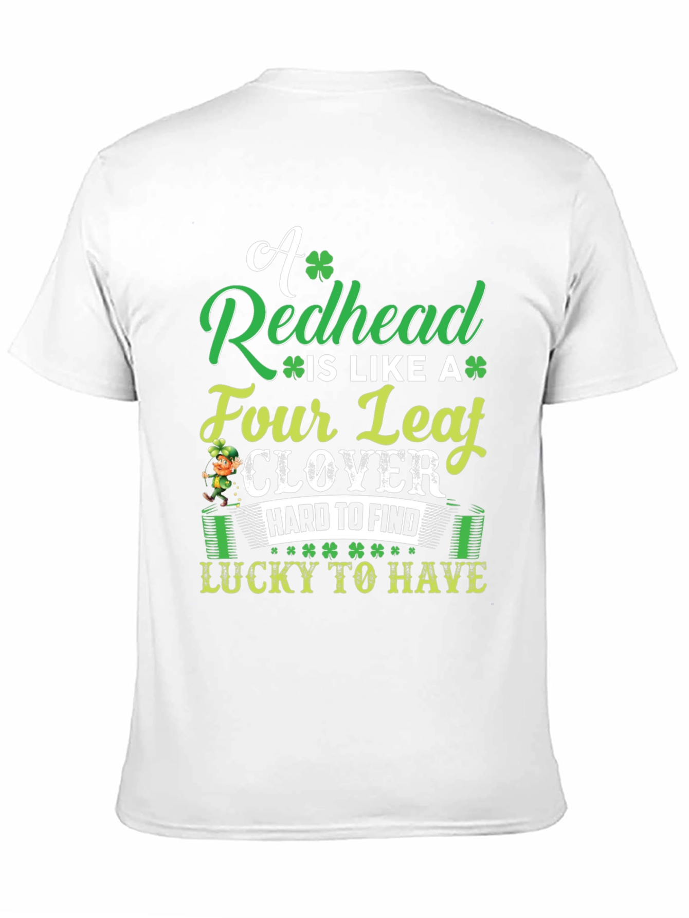 Redhead Four Leaf Clover St. Patricks Day T-Shirt