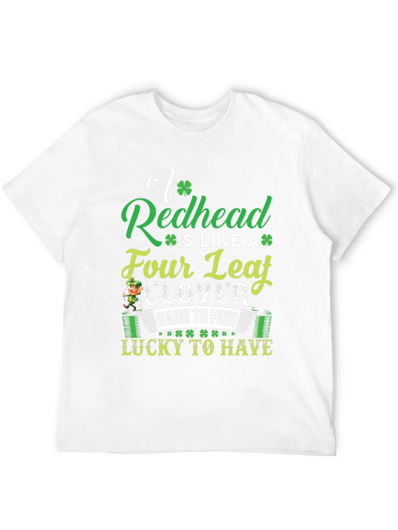 Redhead Four Leaf Clover St. Patricks Day T-Shirt
