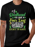 Redhead Four Leaf Clover St. Patricks Day T-Shirt