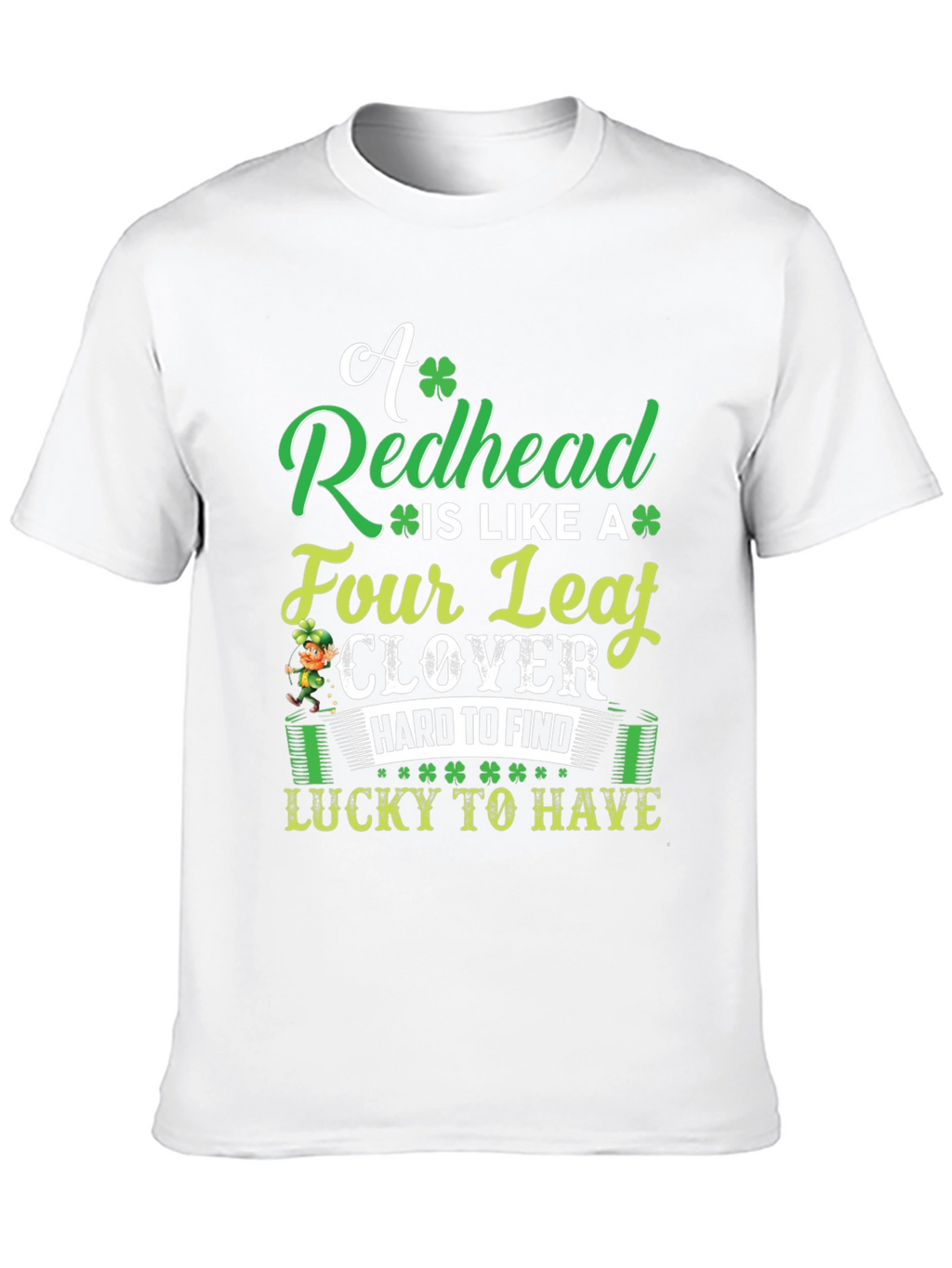 Redhead Four Leaf Clover St. Patricks Day T-Shirt