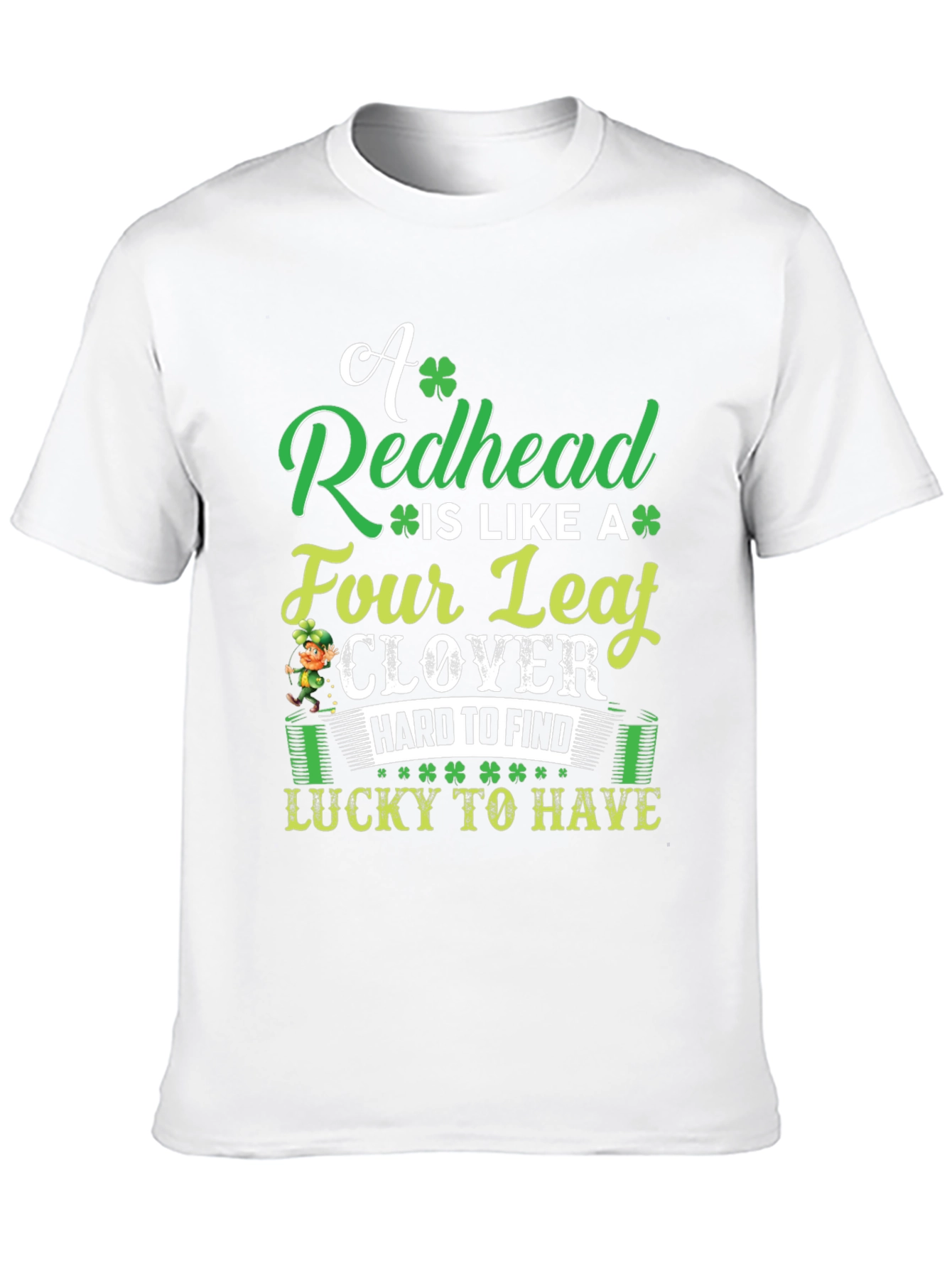 Redhead Four Leaf Clover St. Patricks Day T-Shirt
