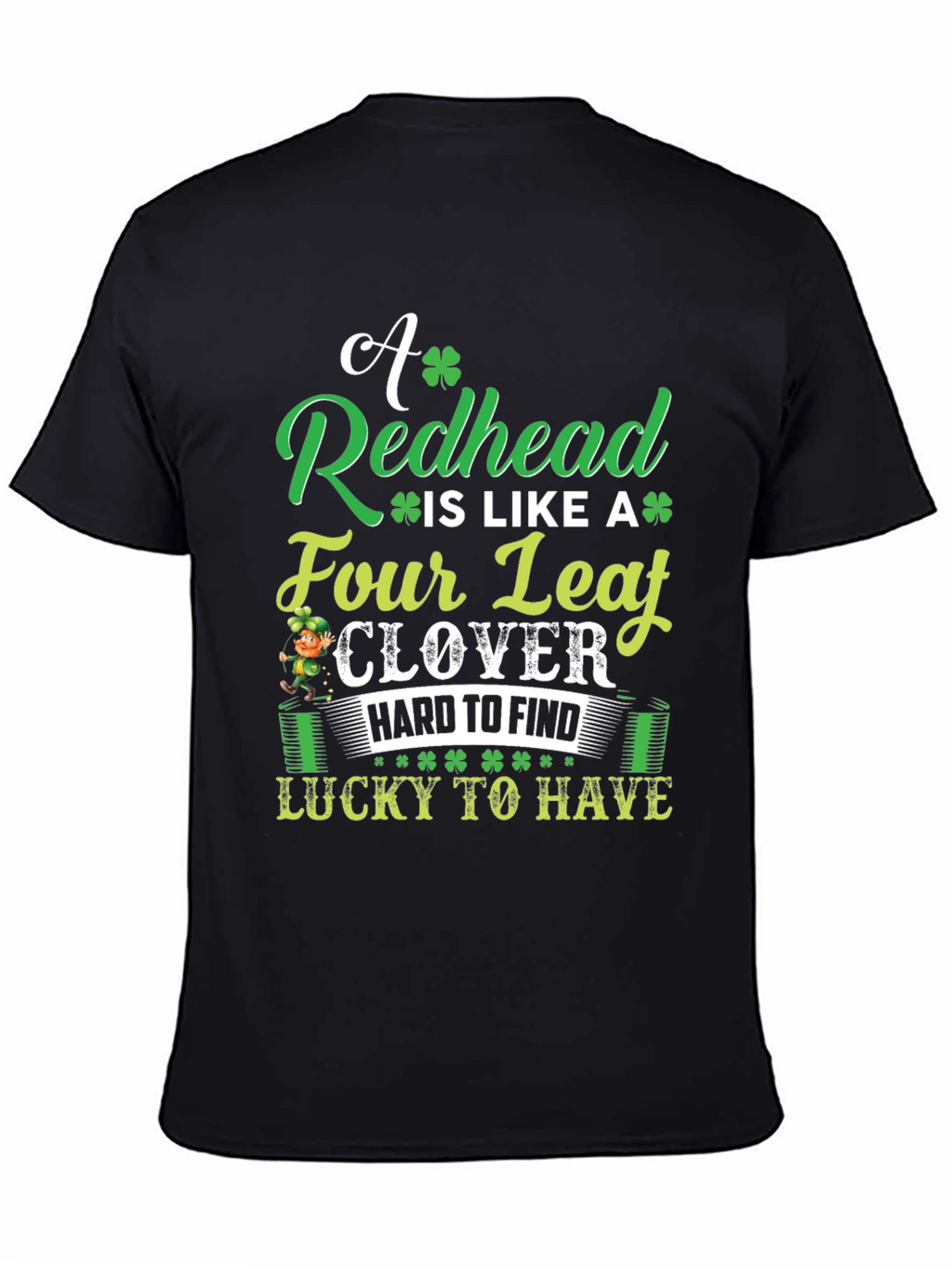 Redhead Four Leaf Clover St. Patricks Day T-Shirt