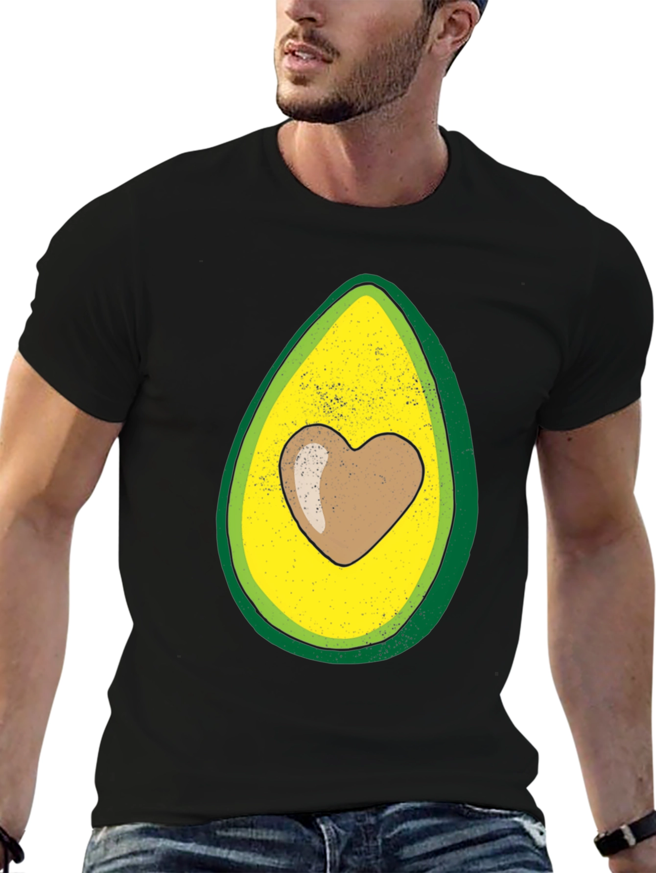 Avocado Heart Graphic T-Shirt - Trendy Casual Wear