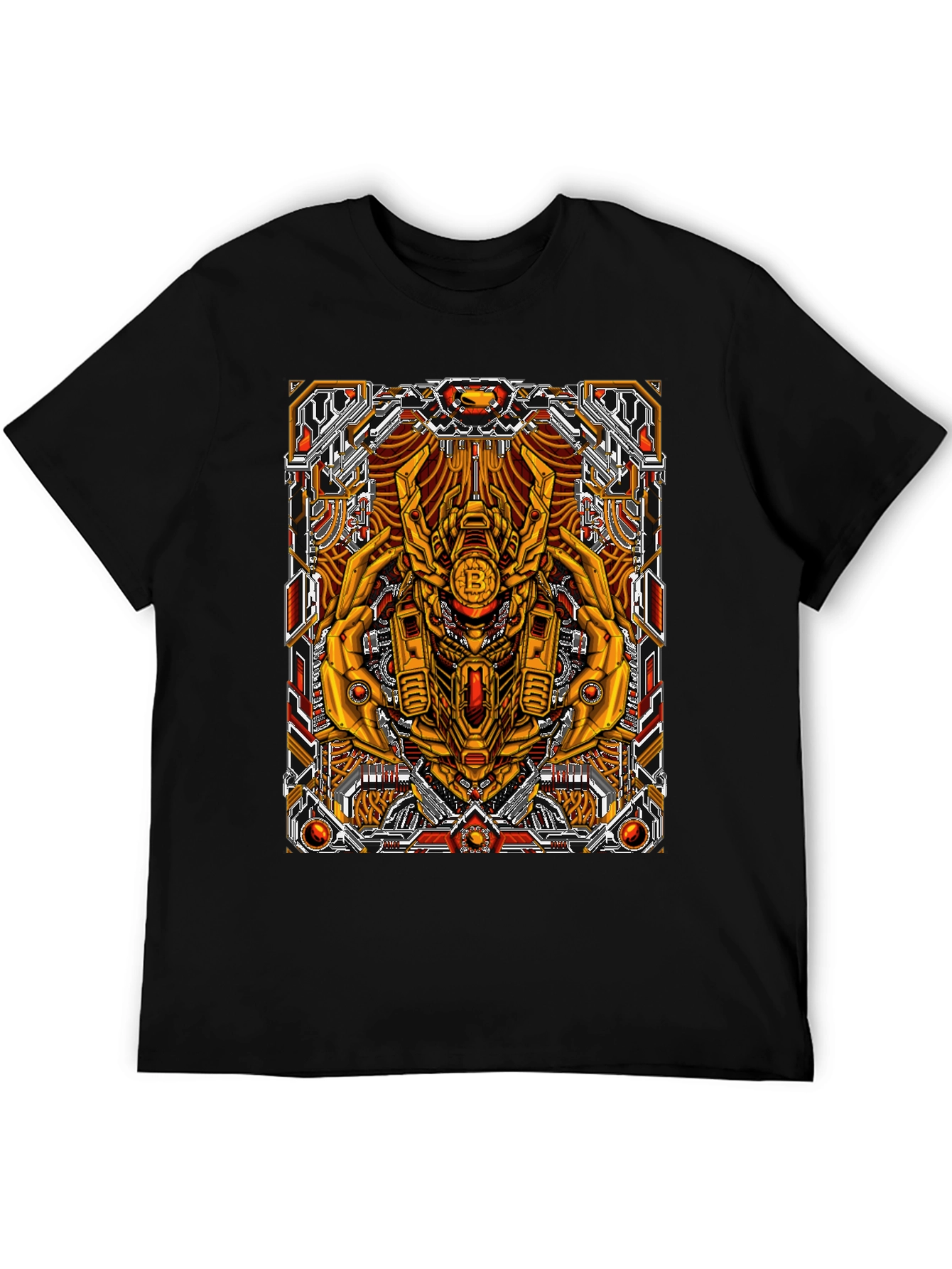 Bitcoin Robot Graphic Tee - Sci-Fi Crypto T-Shirt