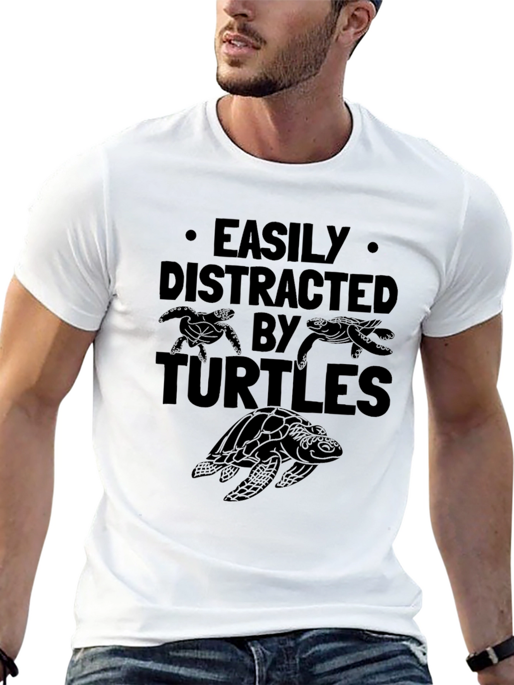 Easily Distracted by Turtles Graphic T-Shirt