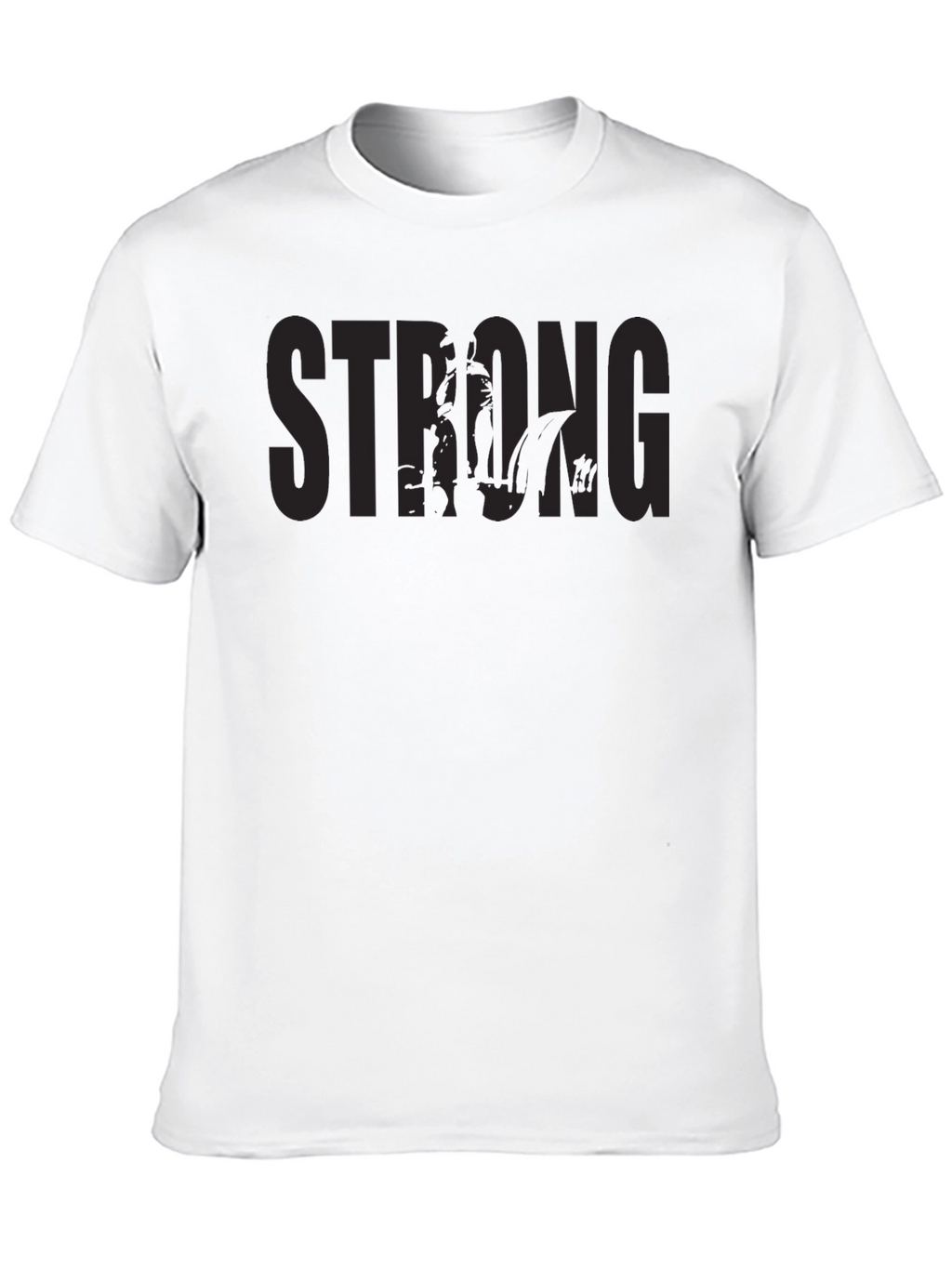 Mens Black Strong Graphic Print T-Shirt
