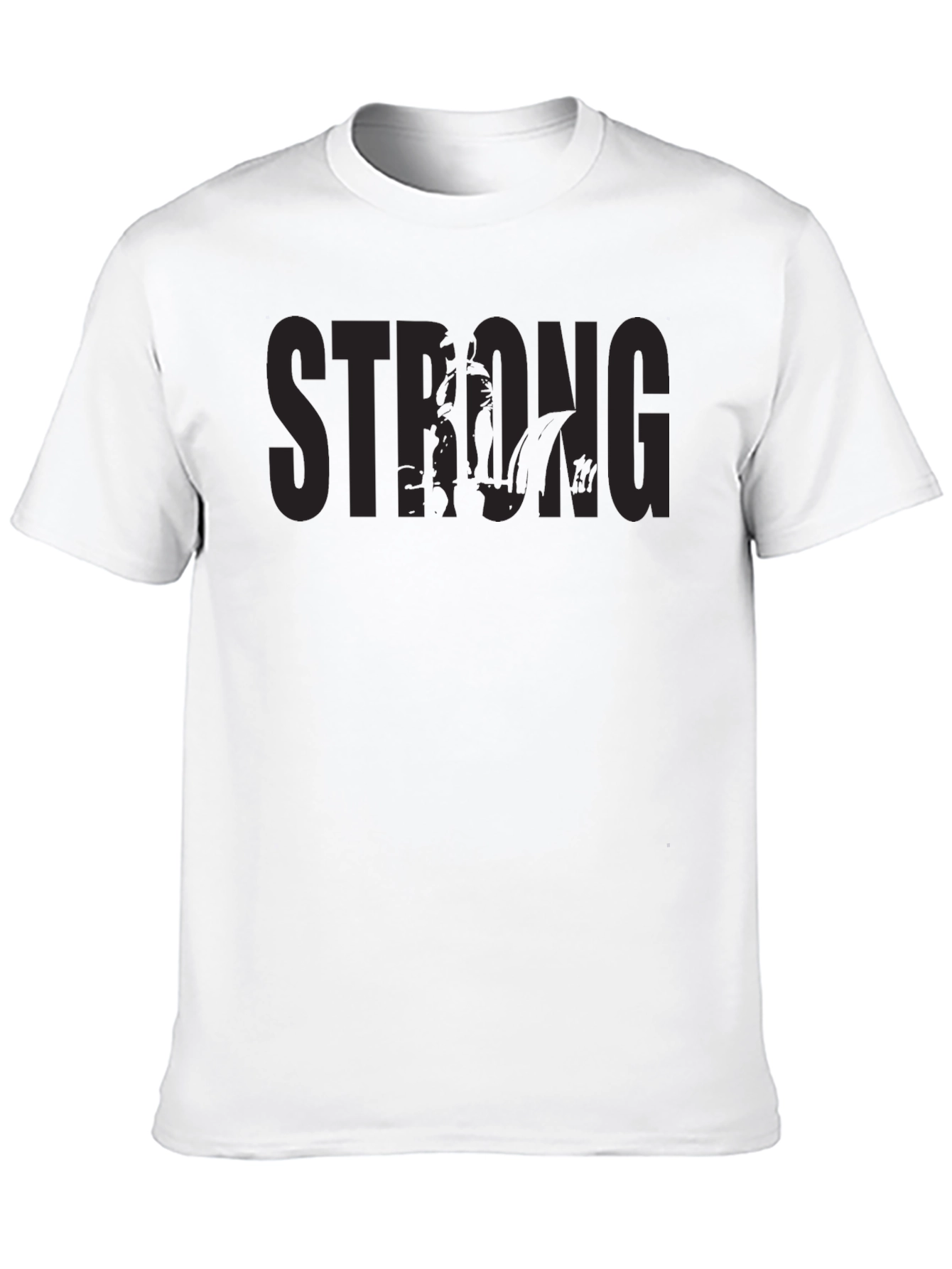 Mens Black Strong Graphic Print T-Shirt