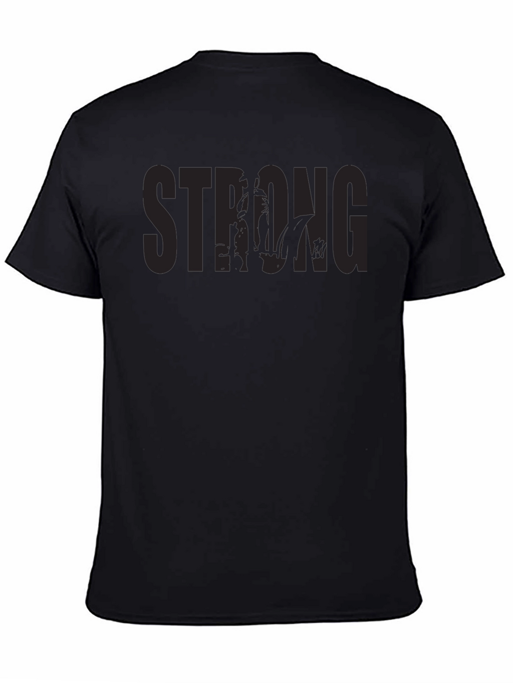 Mens Black Strong Graphic Print T-Shirt