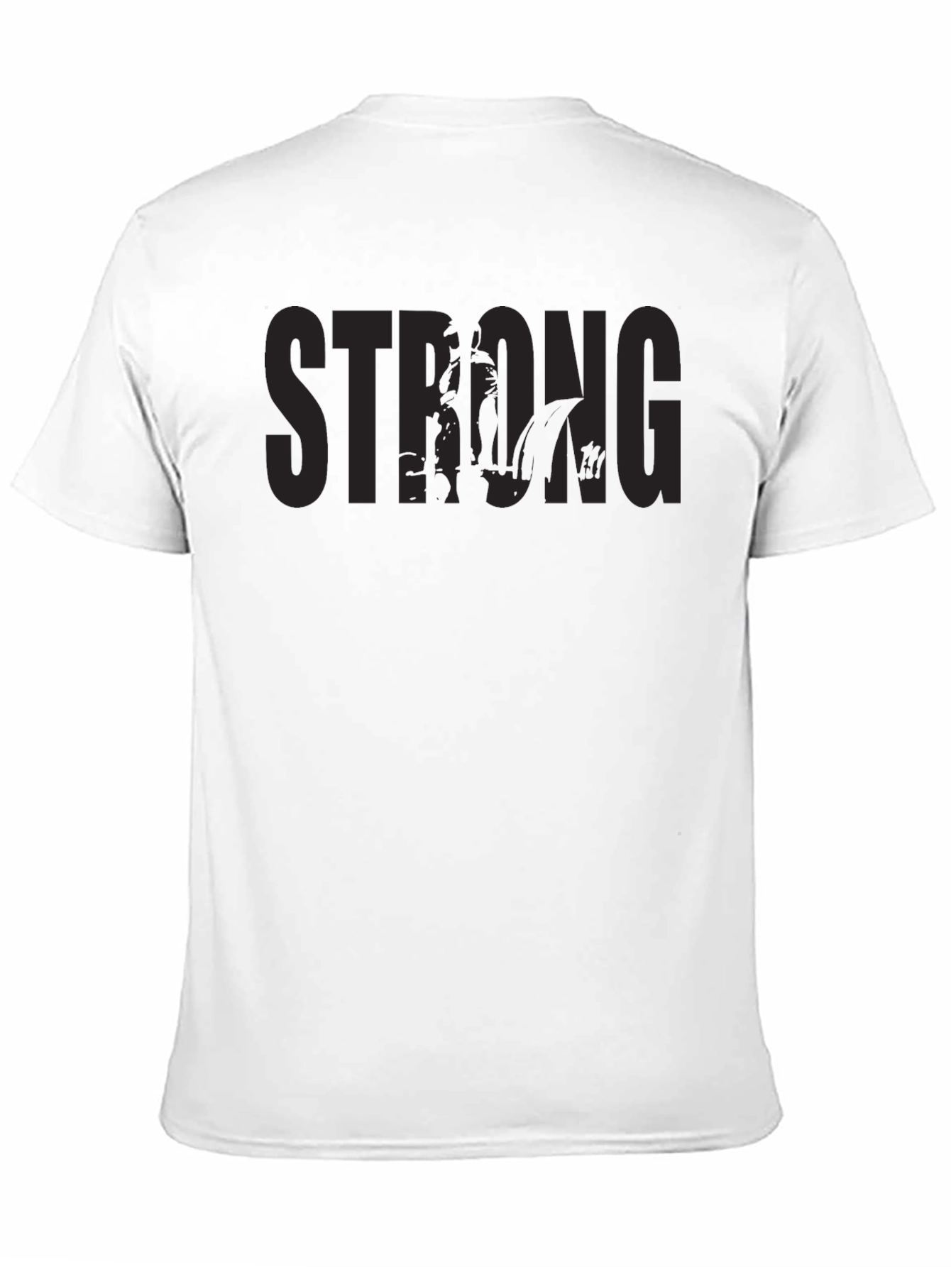 Mens Black Strong Graphic Print T-Shirt