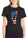 American Flag Deer Silhouette Vermont State Outline T-Shirt
