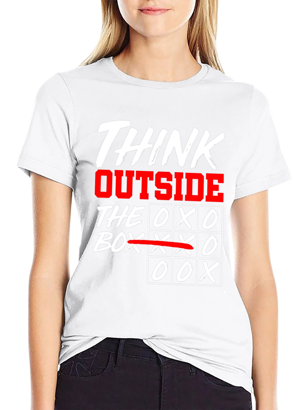Think Outside the Box T-Shirt - Tic-Tac-Toe Design