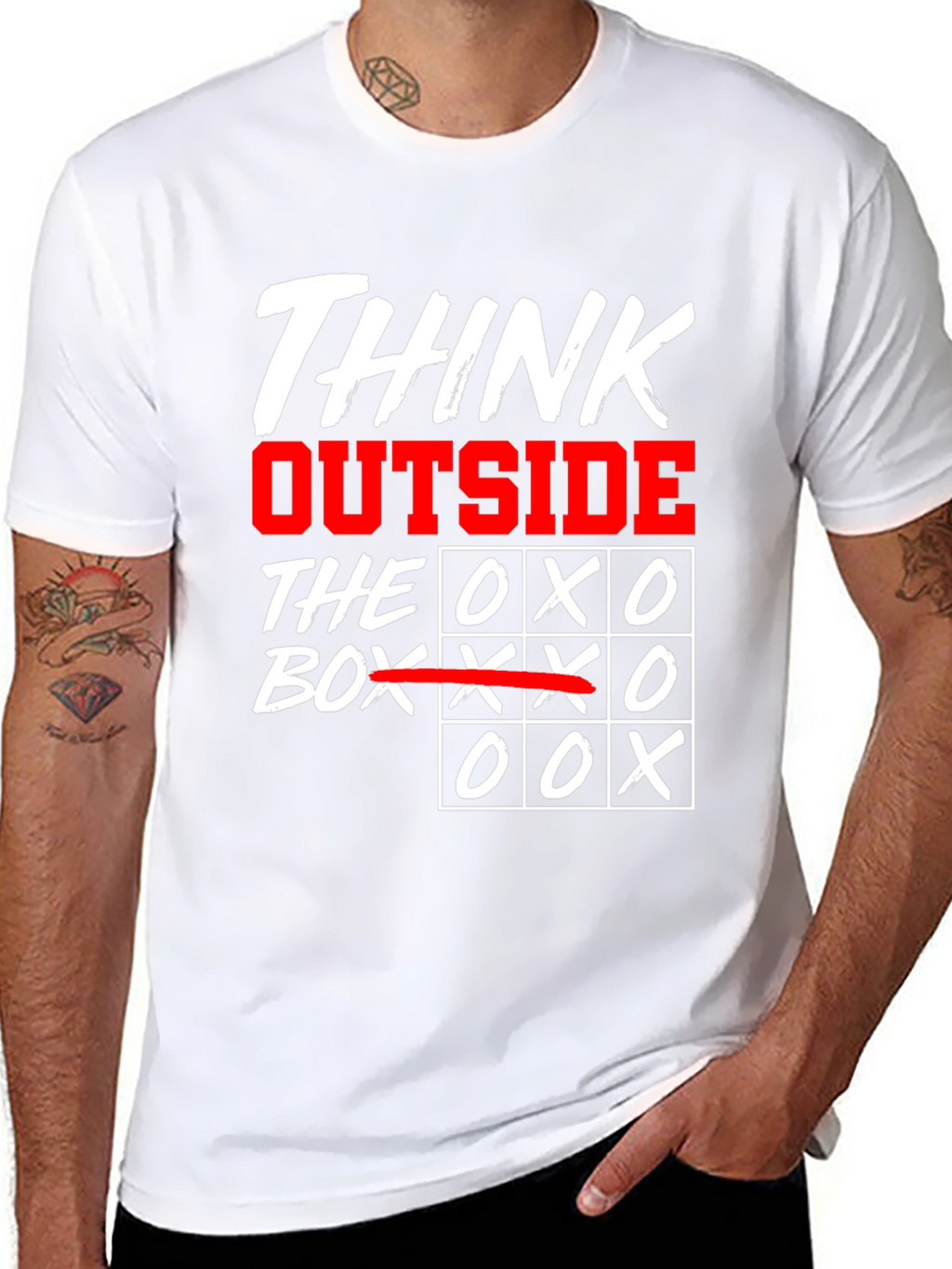 Think Outside the Box T-Shirt - Tic-Tac-Toe Design
