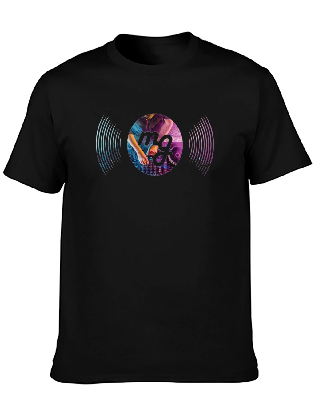 DJ Vinyl Record Graphic Black T-Shirt