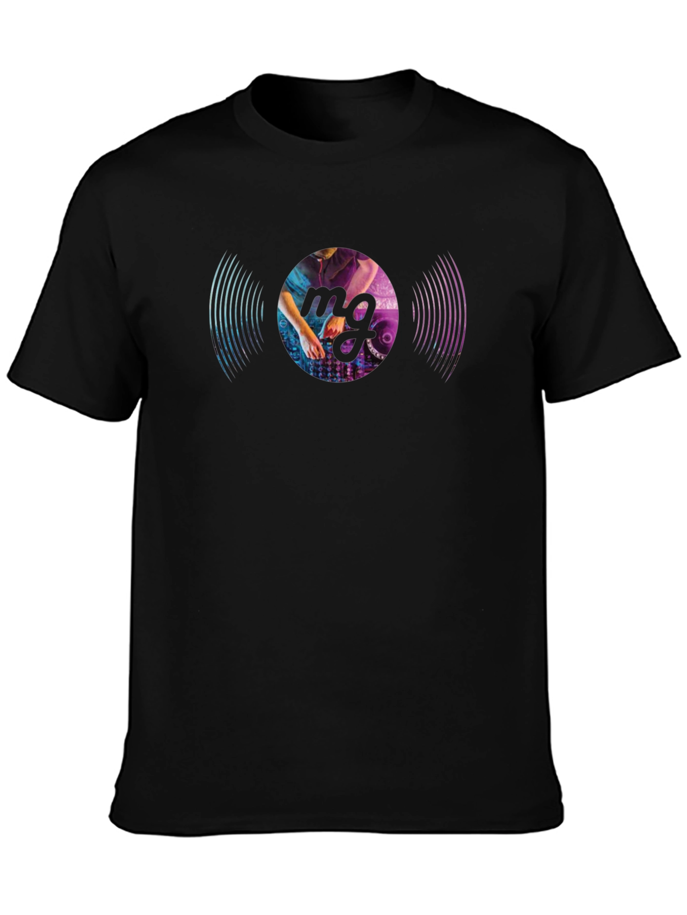 DJ Vinyl Record Graphic Black T-Shirt