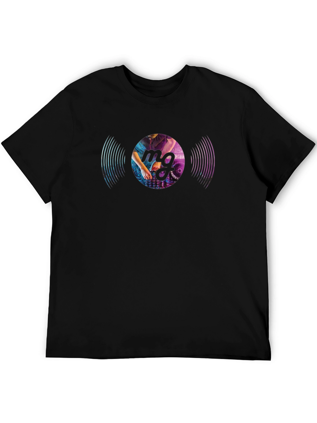 DJ Vinyl Record Graphic Black T-Shirt
