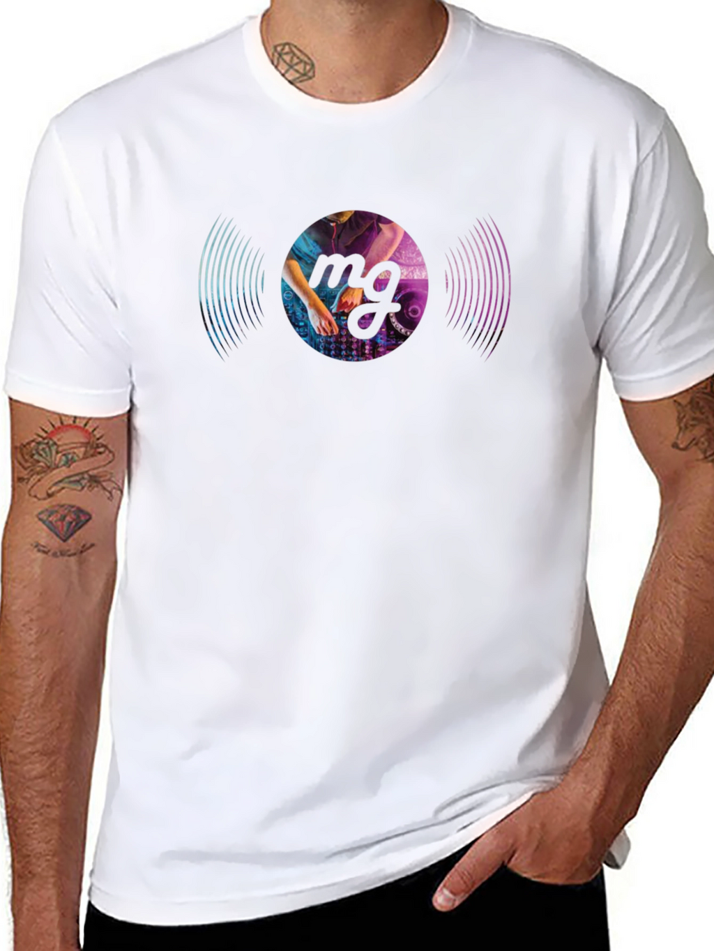 DJ Vinyl Record Graphic Black T-Shirt