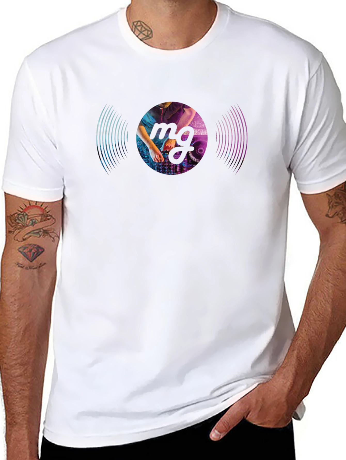 DJ Vinyl Record Graphic Black T-Shirt