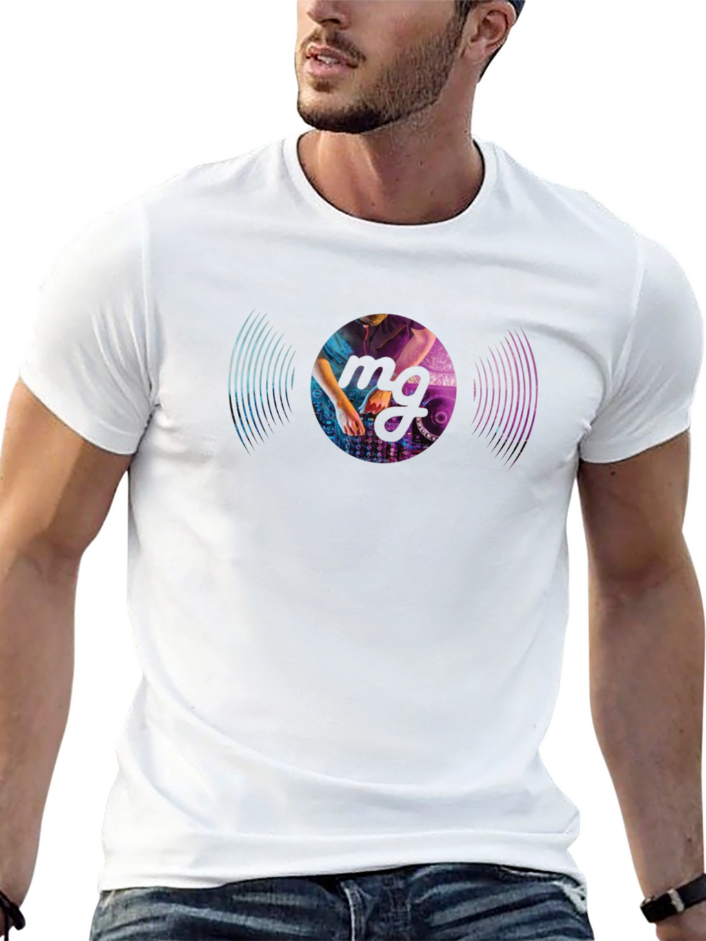 DJ Vinyl Record Graphic Black T-Shirt