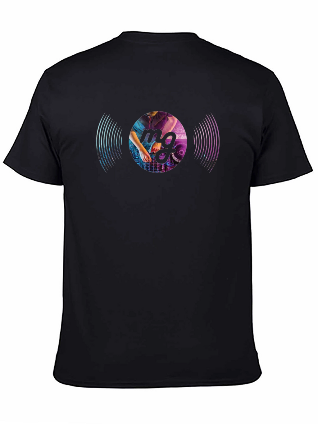 DJ Vinyl Record Graphic Black T-Shirt