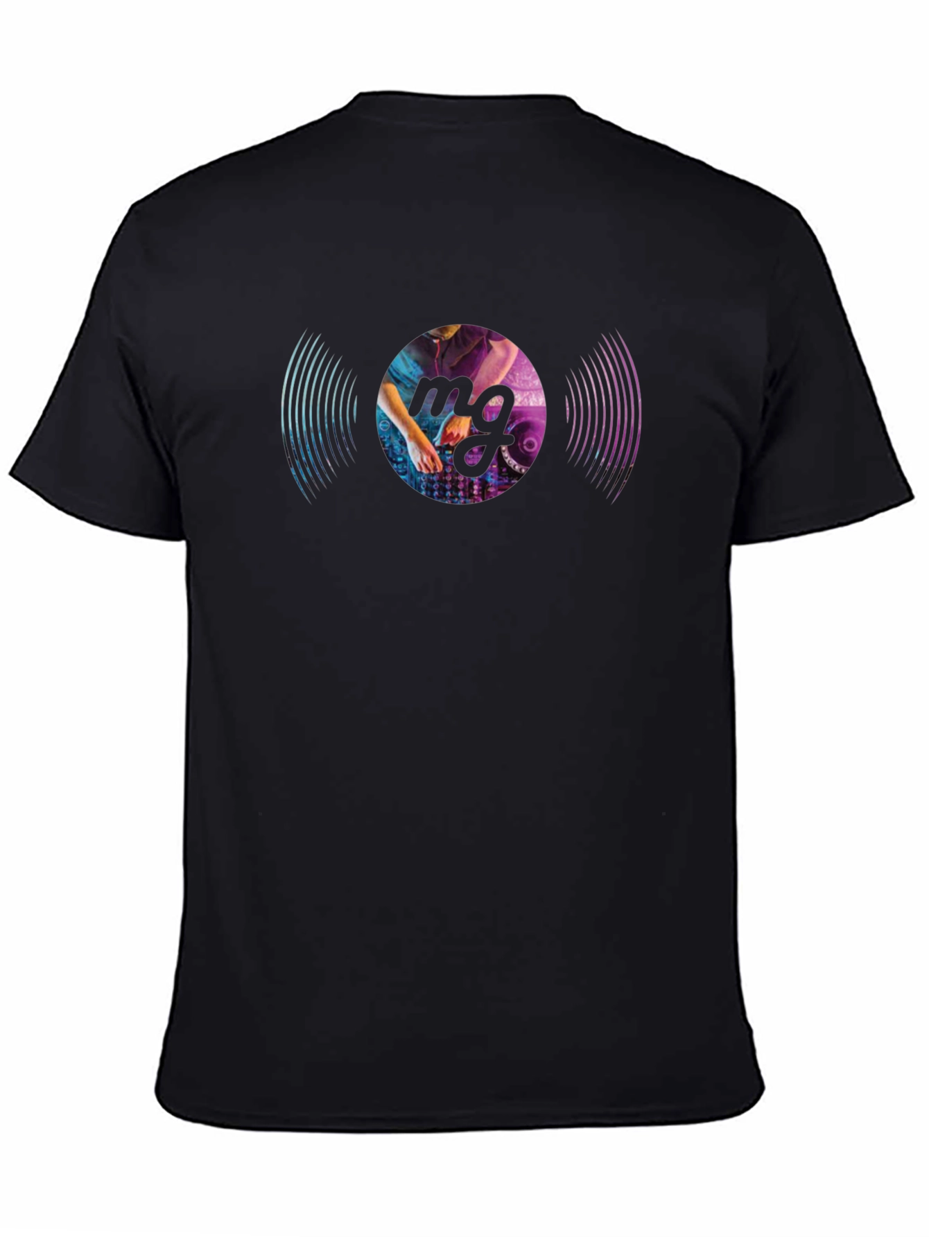 DJ Vinyl Record Graphic Black T-Shirt