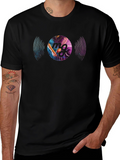 DJ Vinyl Record Graphic Black T-Shirt