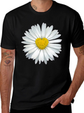 Daisy Heart T-Shirt - Black Casual Tee