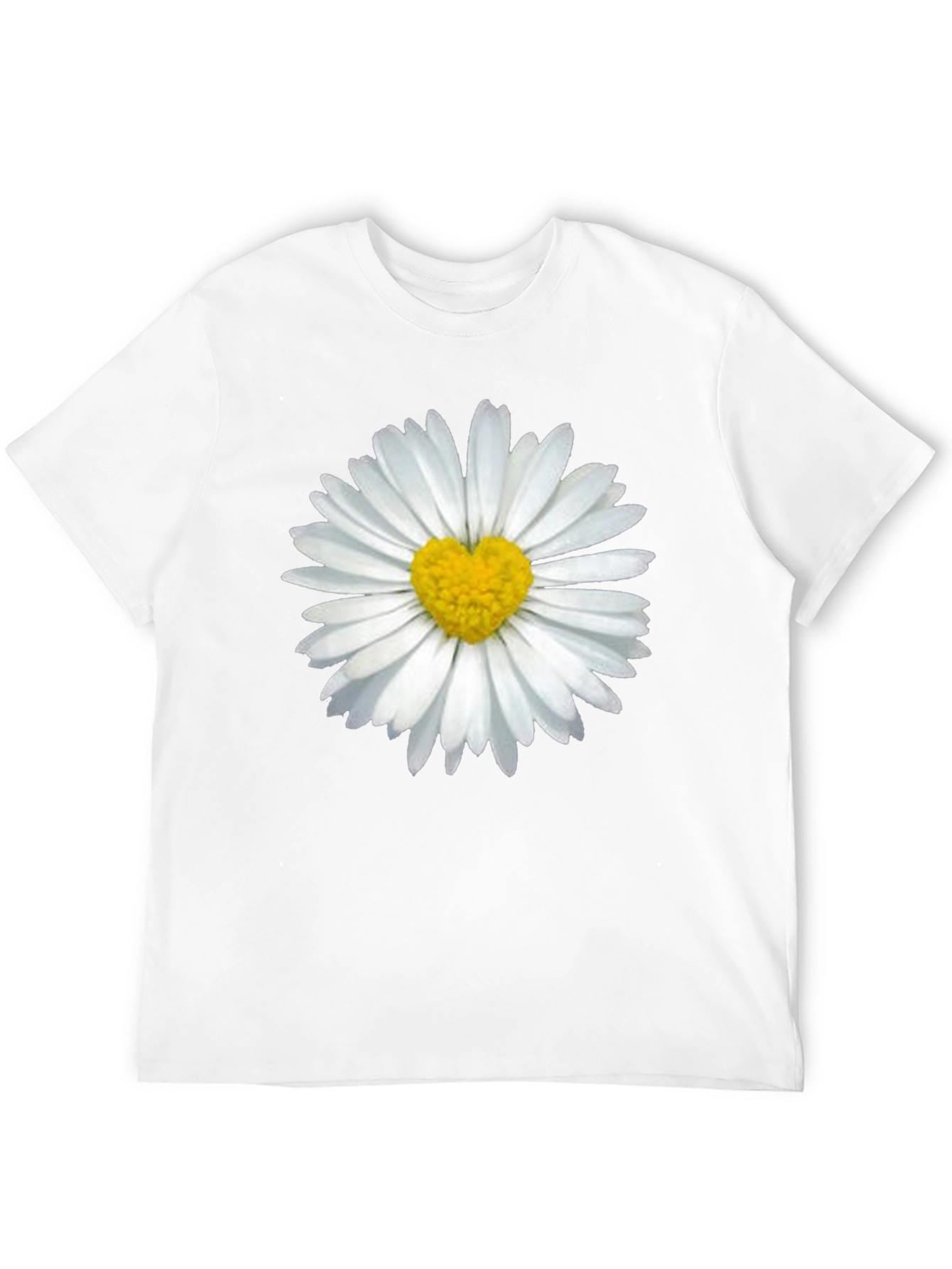 Daisy Heart T-Shirt - Black Casual Tee