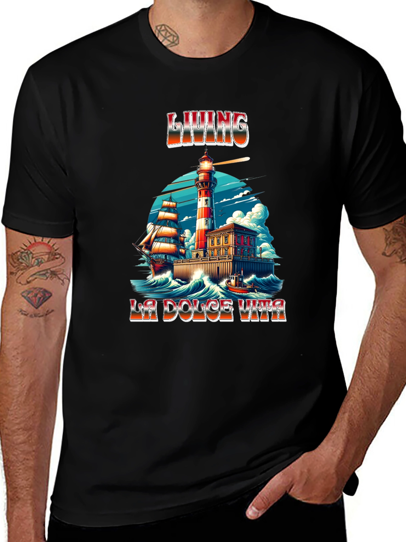 La Dolce Vita Living Lighthouse Graphic Tee