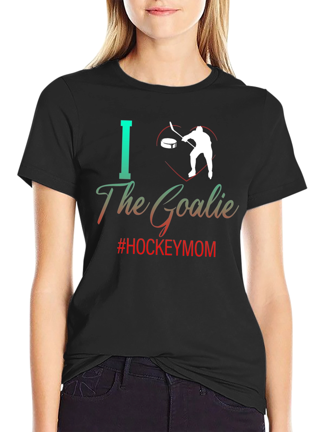 I Love The Goalie Hockey Mom Tee