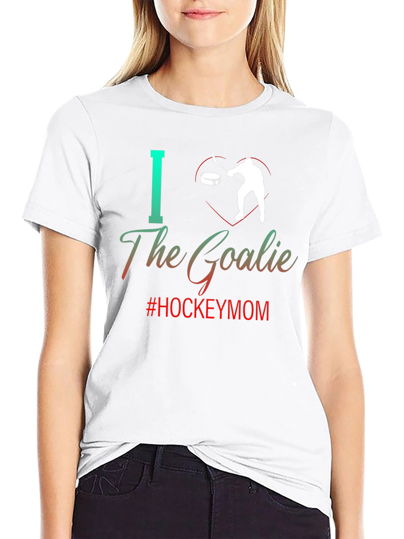 I Love The Goalie Hockey Mom Tee