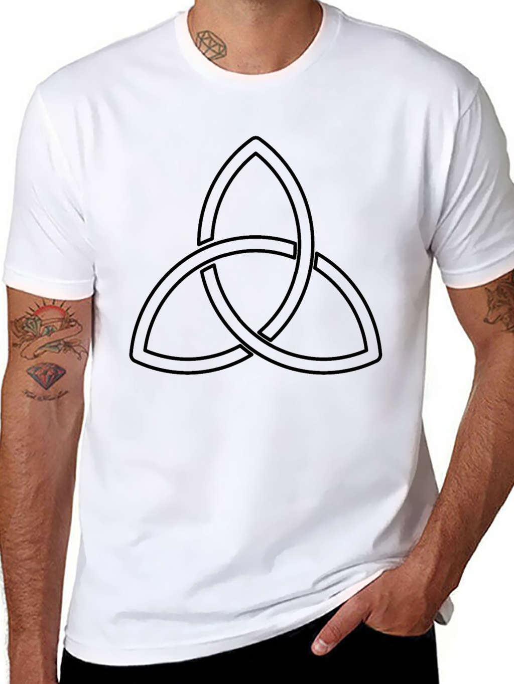 Black T-Shirt with Celtic Knot Design