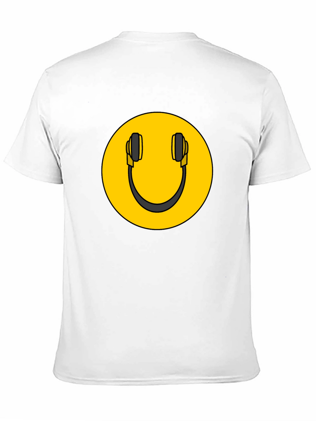 Smiley DJ Headphones Graphic Tee - Black