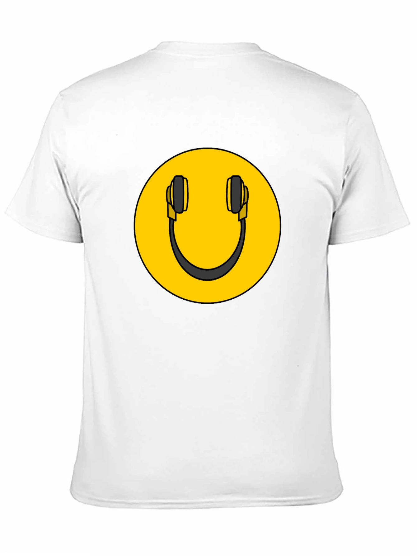 Smiley DJ Headphones Graphic Tee - Black