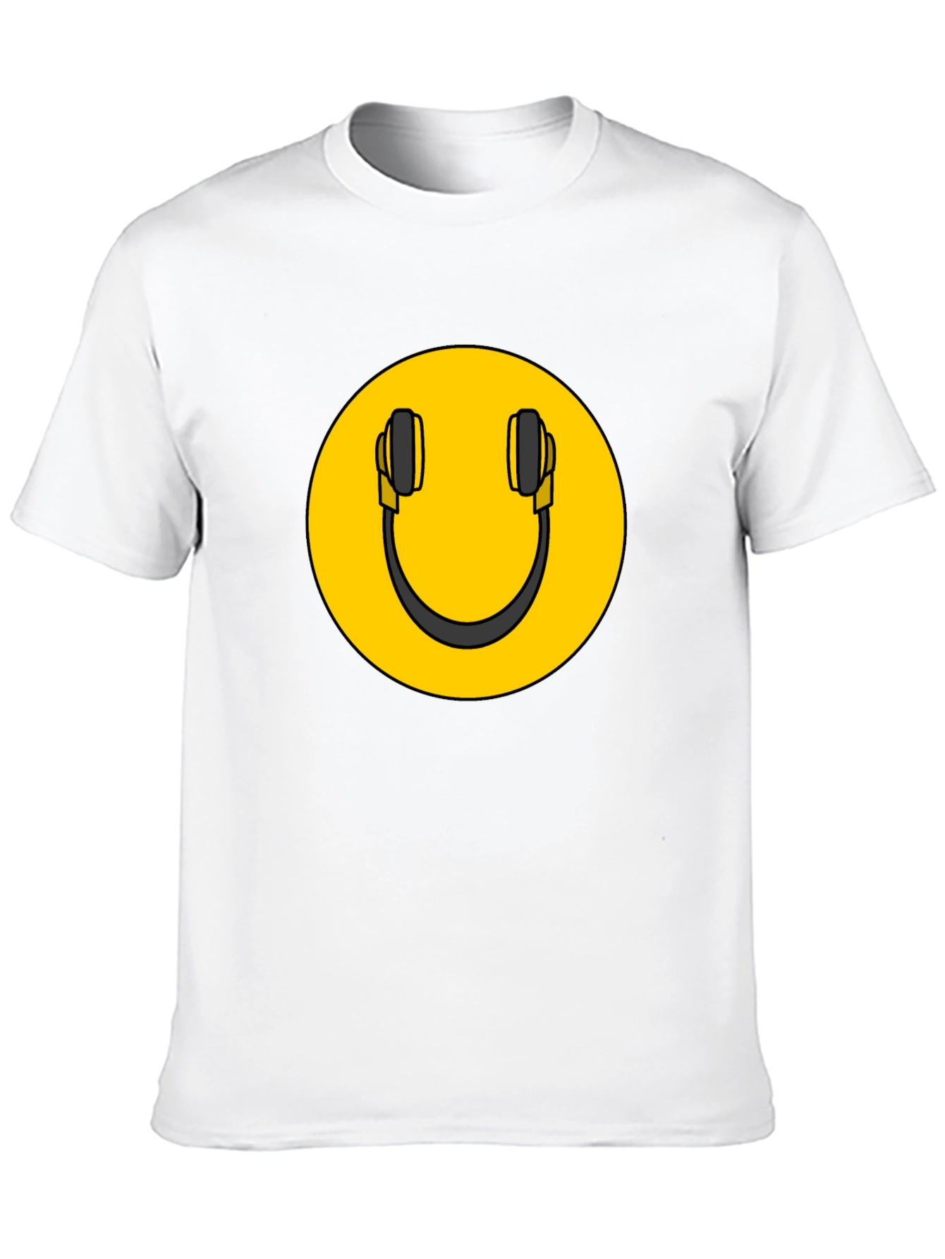 Smiley DJ Headphones Graphic Tee - Black