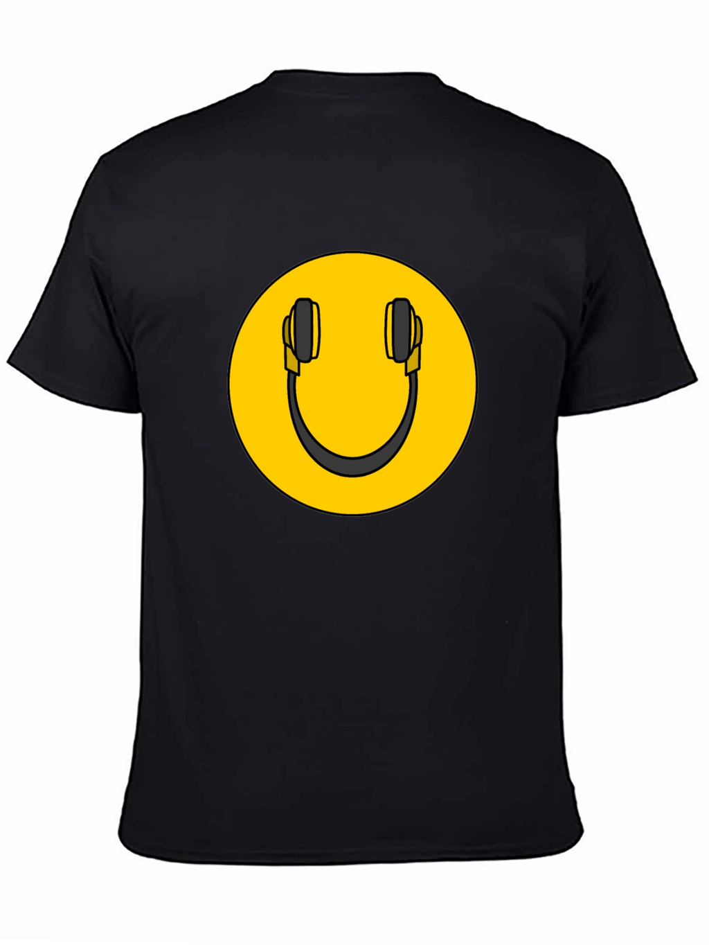 Smiley DJ Headphones Graphic Tee - Black