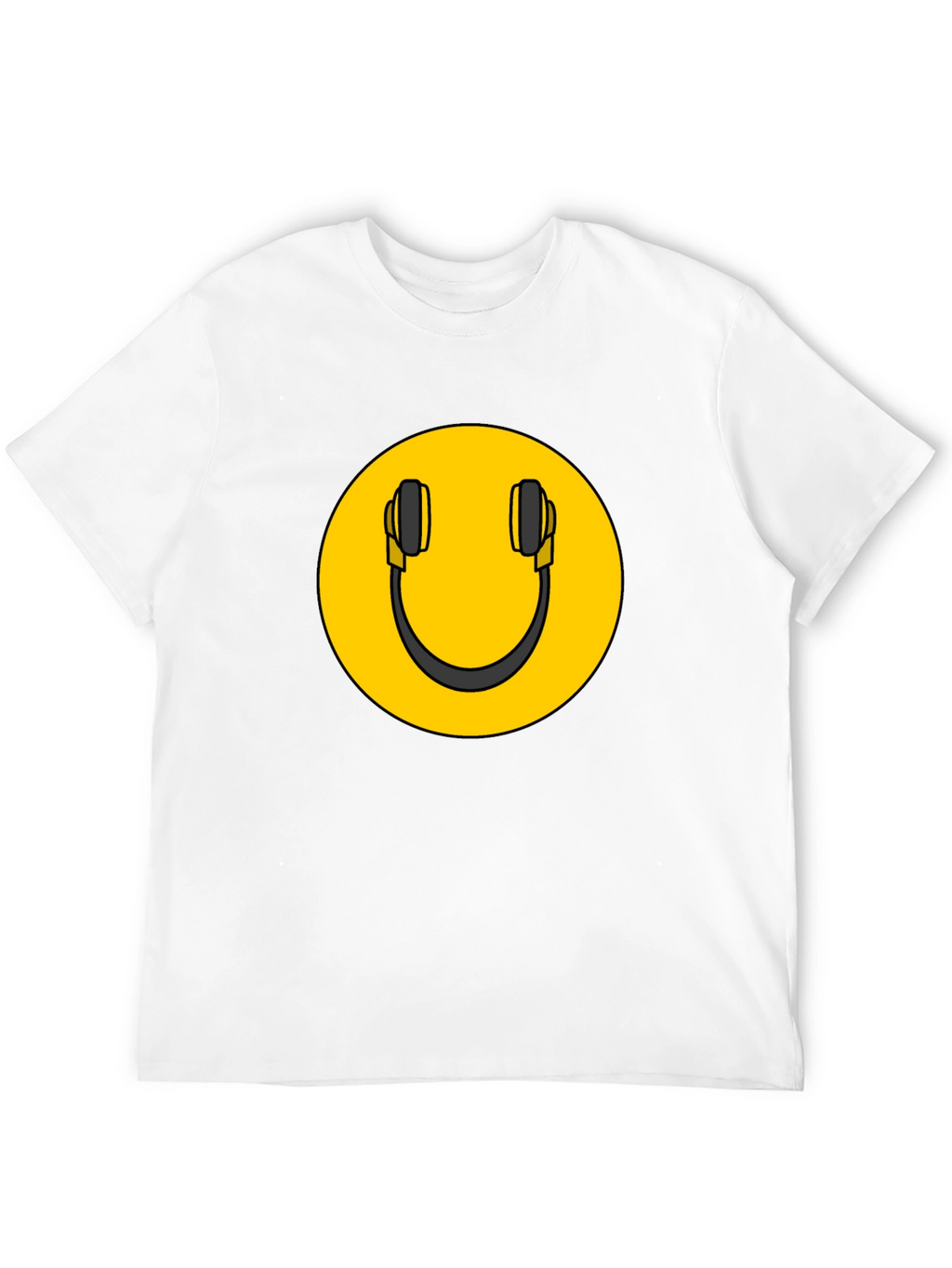 Smiley DJ Headphones Graphic Tee - Black