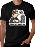 Living on Coffee T-Shirt Funny Work Tee