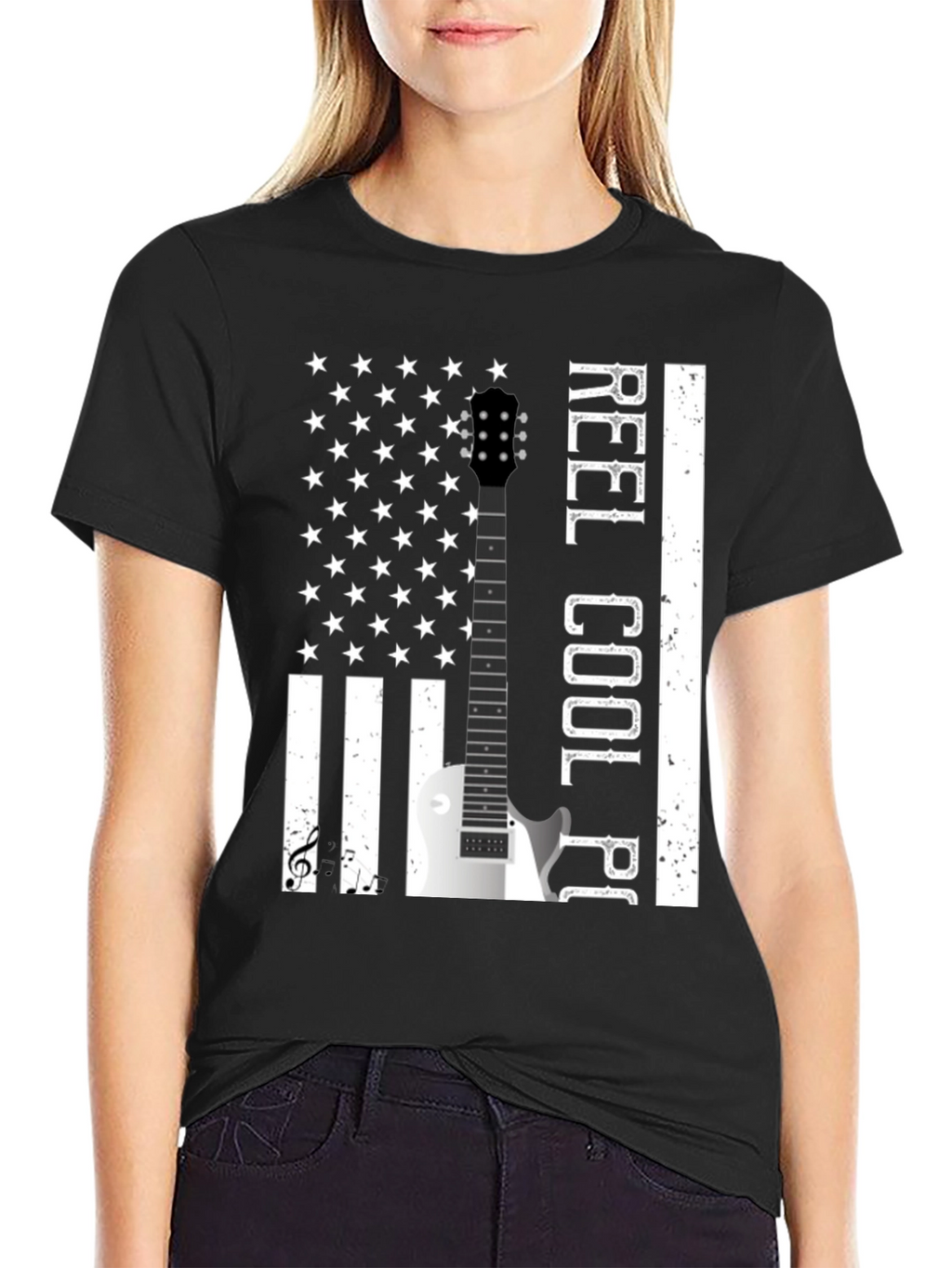 Reel Cool Player Guitar Flag T-Shirt