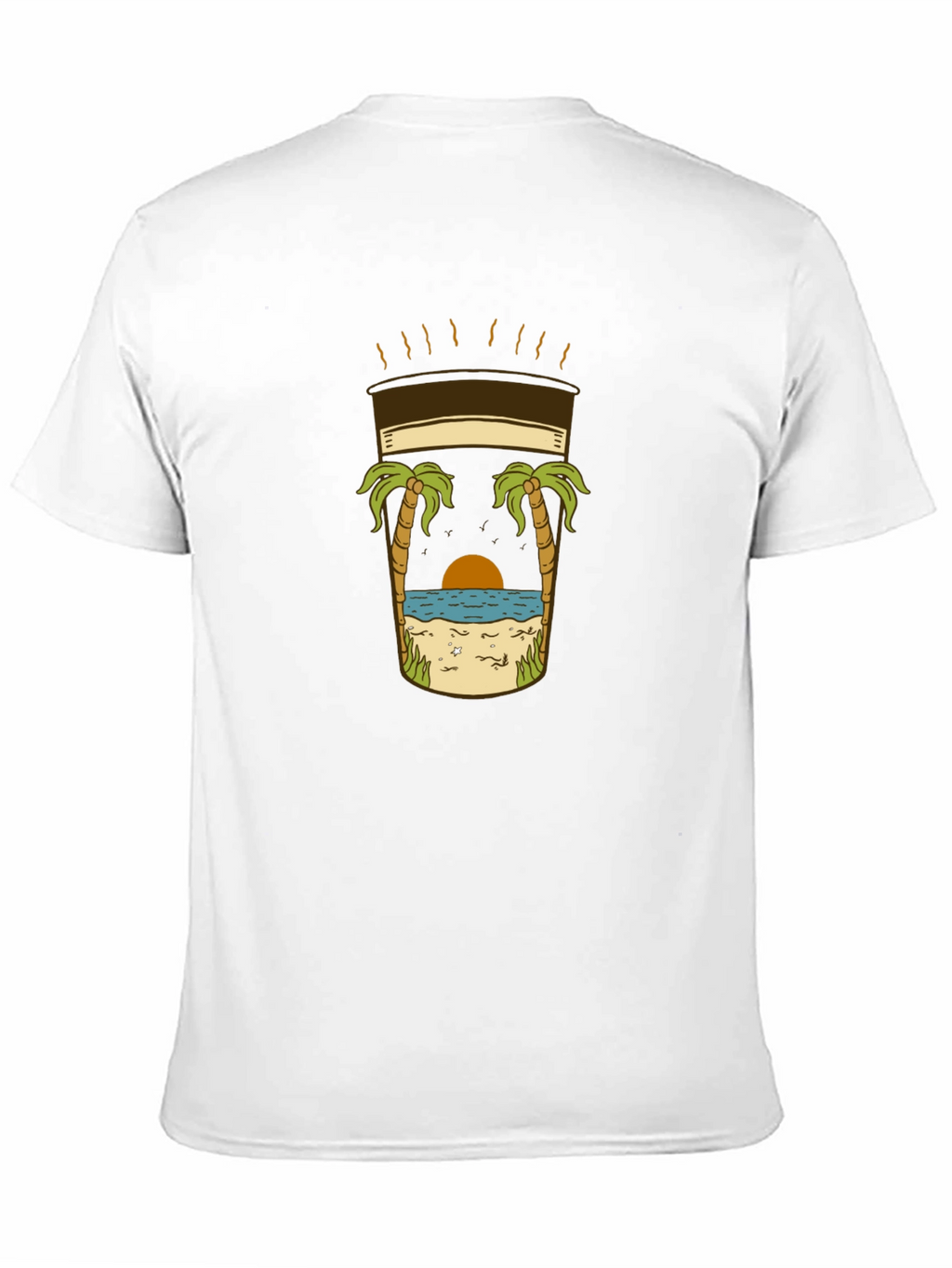 Beach Coffee T-Shirt - Relaxed Coastal Vibes