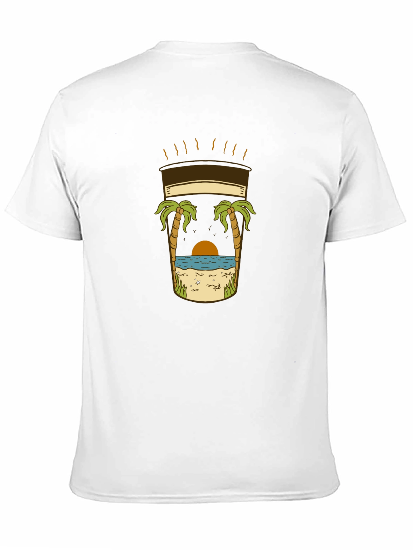 Beach Coffee T-Shirt - Relaxed Coastal Vibes