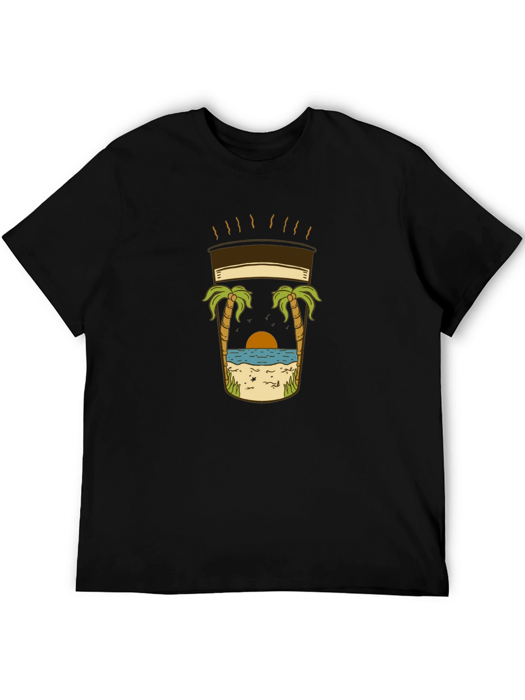 Beach Coffee T-Shirt - Relaxed Coastal Vibes