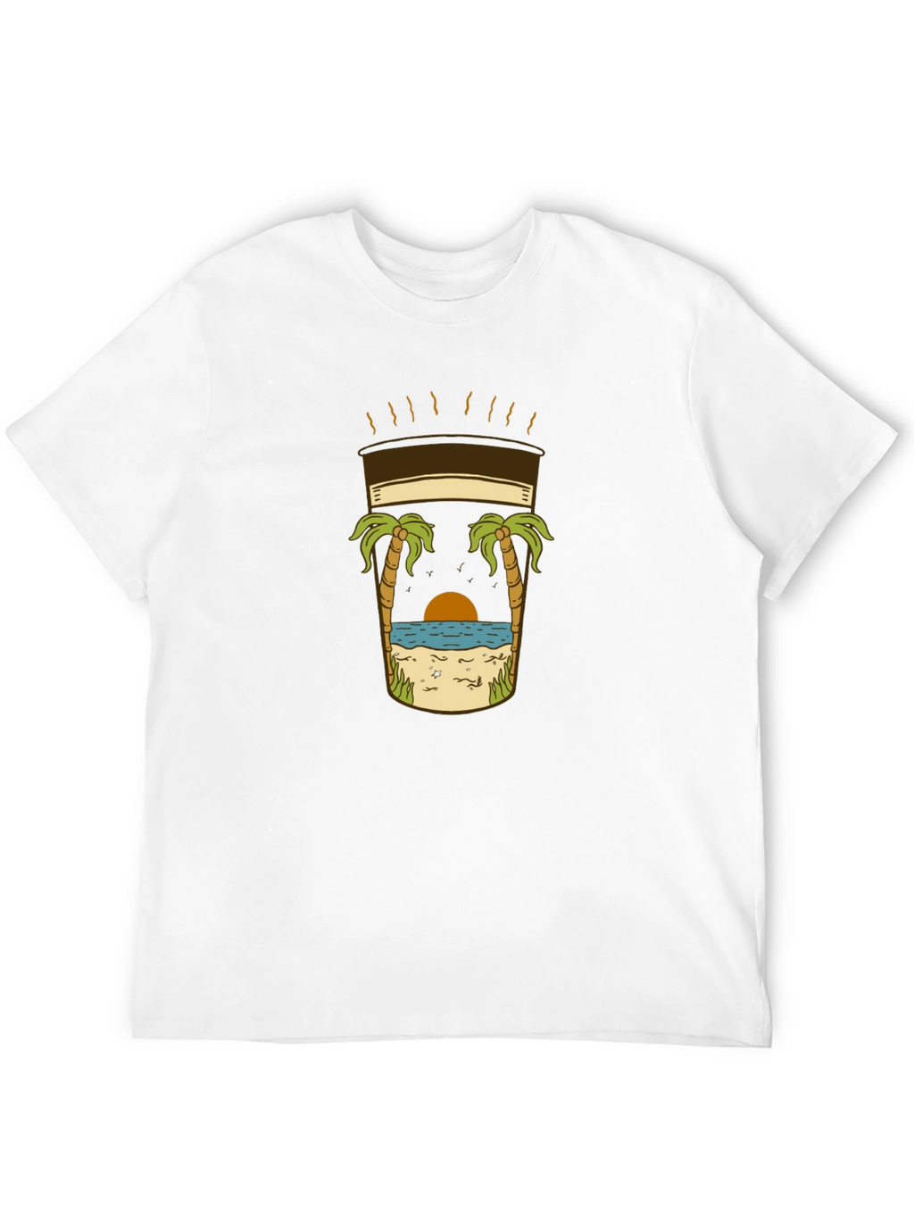 Beach Coffee T-Shirt - Relaxed Coastal Vibes