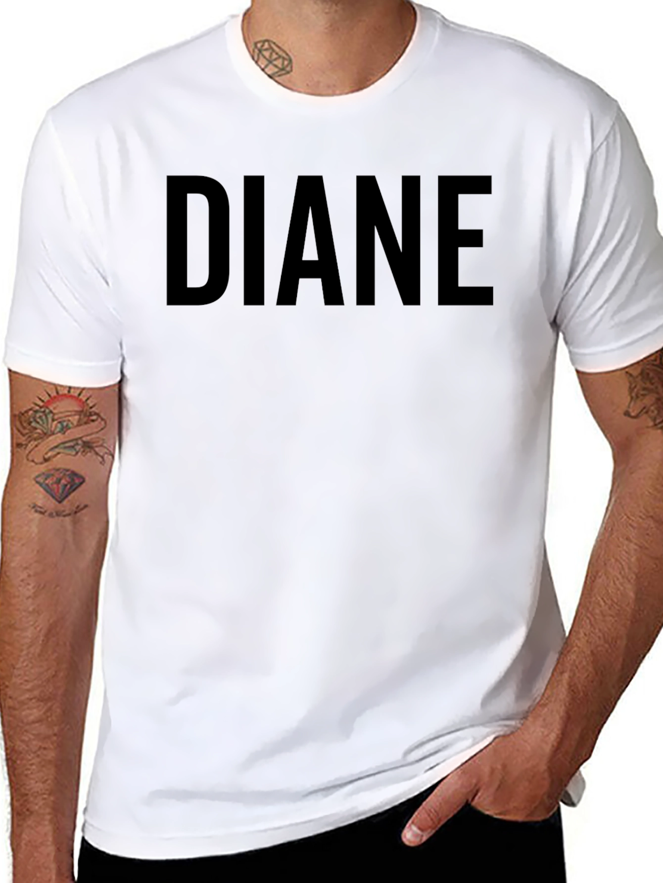DIANE Custom Name Black T-Shirt
