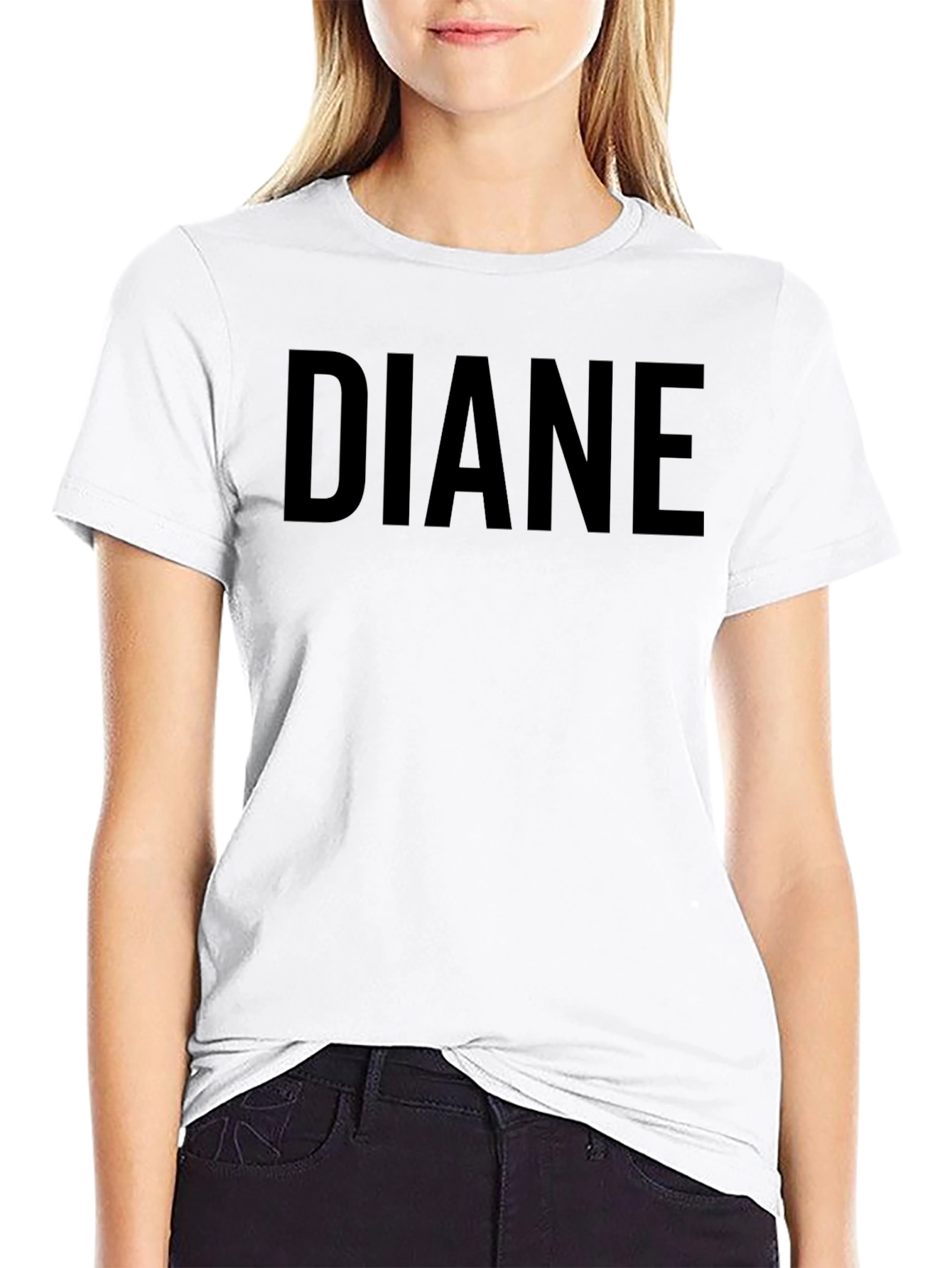 DIANE Custom Name Black T-Shirt